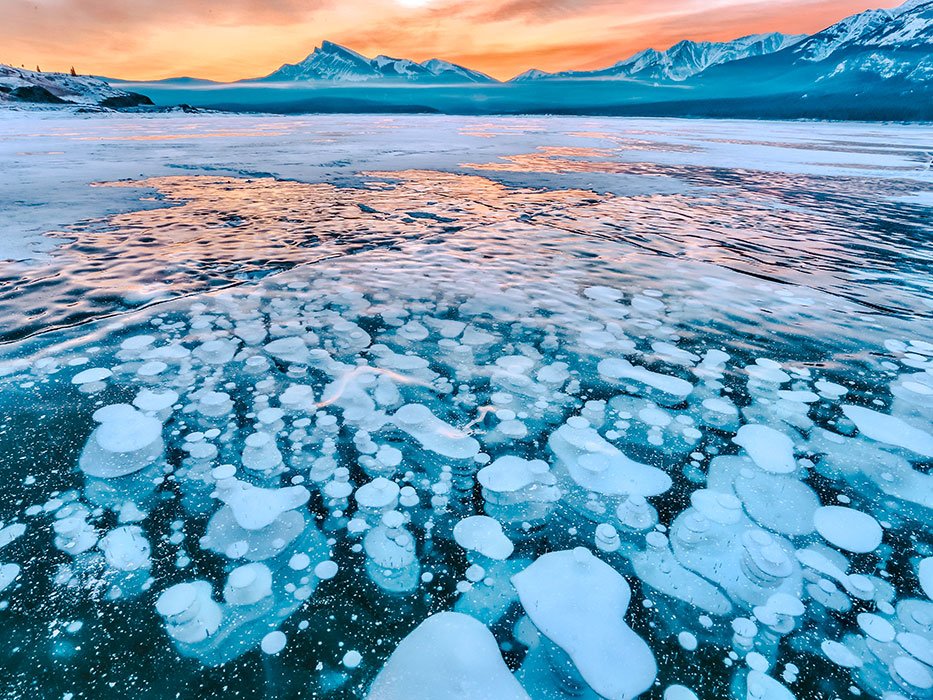 Abraham Lake Alberta Ice Bubbles