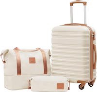 Coolife Suitcase Set 3 Piece Carry On Hardside Luggage with TSA Lock Spinner Wheels
